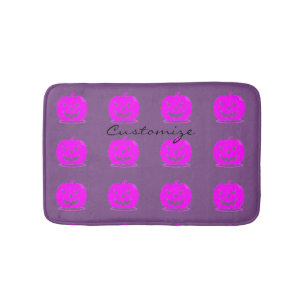 Pink Jack o'lantern Halloween Thunder_Cove Bath Mat
