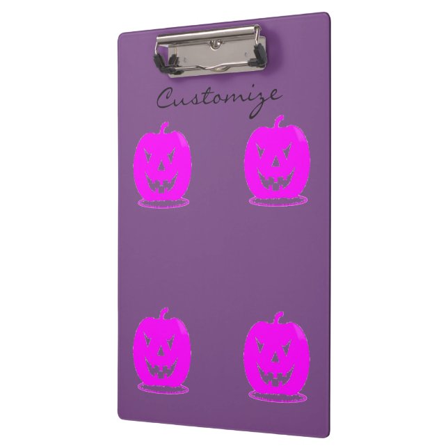 Pink Jack o'lantern Halloween Thunder_Cove Clipboard (Left)