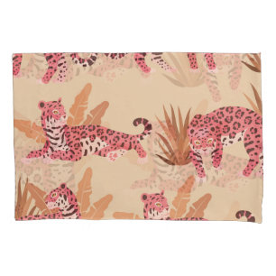 Pink Jaguar: Cute Vintage Seamless Pillowcase