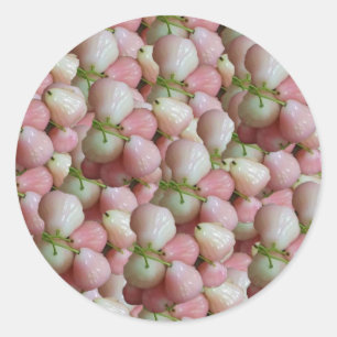 Pink Jamun Fruit Pattern Classic Round Sticker