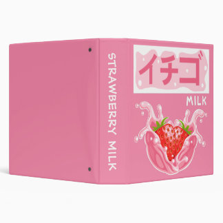 Pink Japanese Aesthetic Strawberry Milk Binder