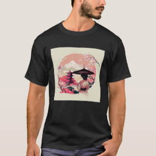 Pink Japanese Classic Lady with umbrella Cherry Bl T-Shirt