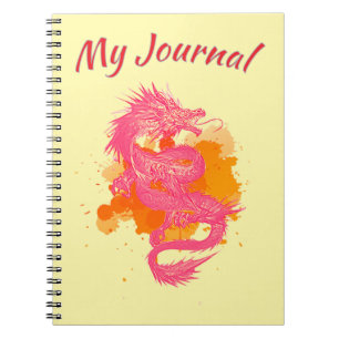 Pink Japanese dragon Notebook