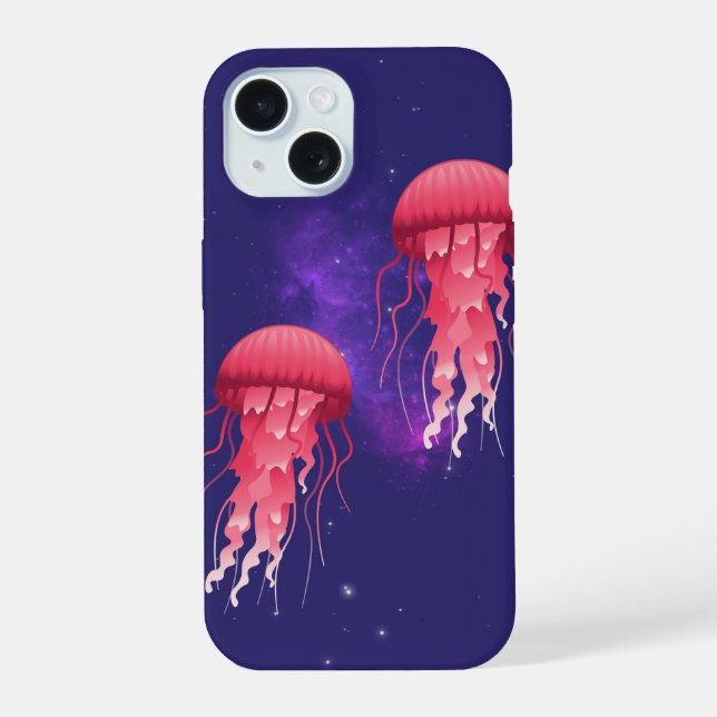 Pink Jellyfish iPhone 15 Case (Back)