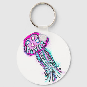Pink Jellyfish Keychain