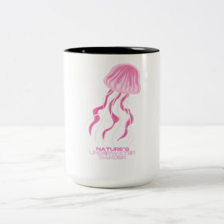 Pink Jellyfish: Nature's Underwater Dancer Two-Tone Coffee Mug