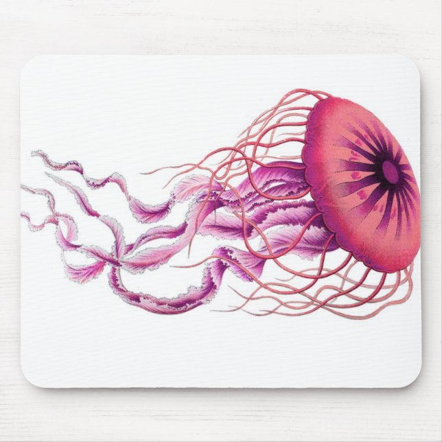 Pink Jellyfish Nautical/Coastal Mouse Pad (Front)