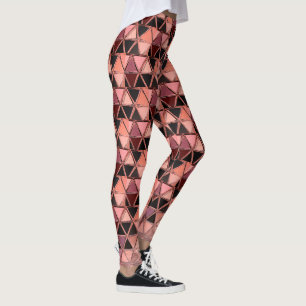 Pink Jester Robot triangles  Leggings
