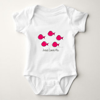 Pink Jesus Fishes Baby Bodysuit