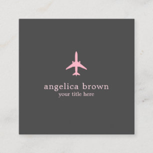 Pink Jet Business Card – Modern Aviation Style