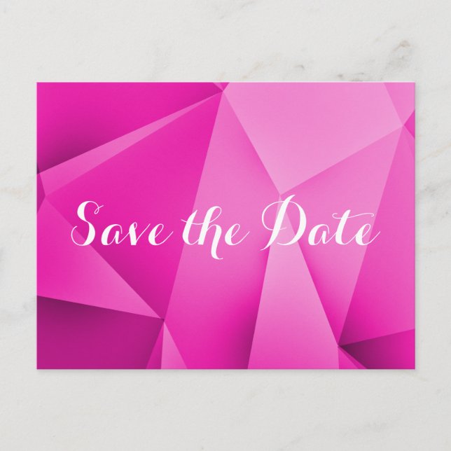 Pink Jewel Tones Save the Date Postcard (Front)