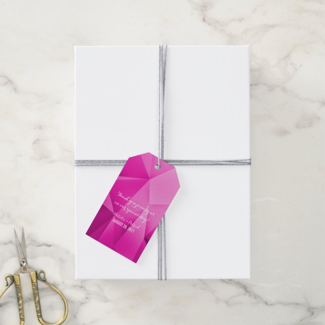 Pink Jewel Tones Wedding Gift Tags (With Twine)