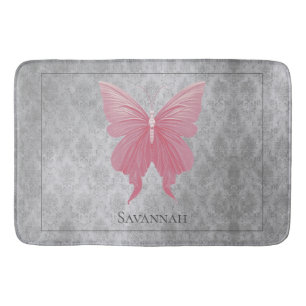 Pink Jewelled Butterfly Bath Mat