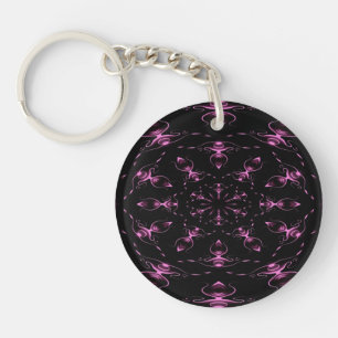 Pink Jewels Modern Art Keychain
