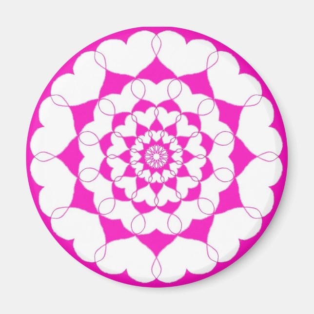 Pink Joined Hearts Magnet (Front)