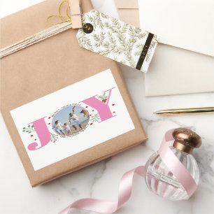 Pink Joy with berries Christmas photo Sticker