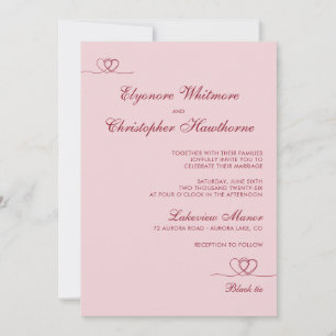 Pink Juicy Red  Modern Chic Mix and Match Wedding Invitation