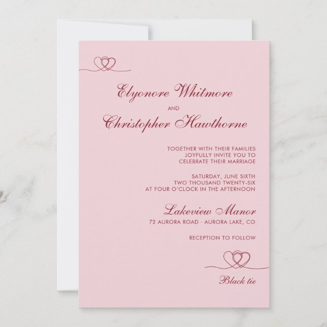 Pink Juicy Red  Modern Chic Mix and Match Wedding Invitation (Front)