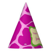Pink jungle safari animal girl party hat (Left)