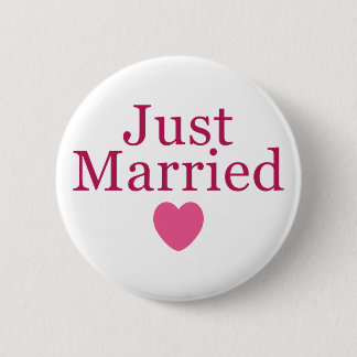 Pink Just Married 2 Inch Round Button