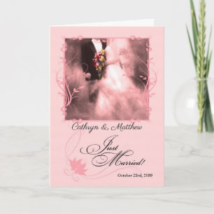 Pink Just Married Announcement