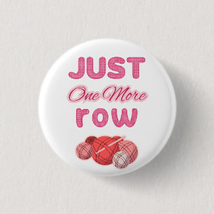 Pink Just One More Row Knitting 1 Inch Round Button