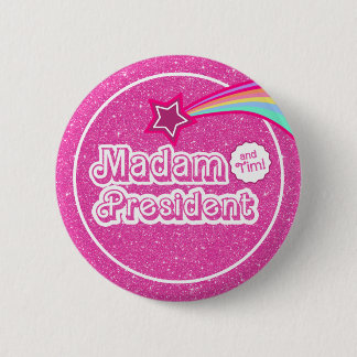 Pink Kamala Glitter Madam President 2 Inch Round Button