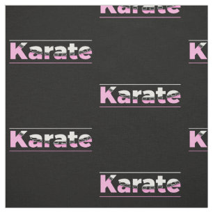 Pink Karate Martial Arts Modern Typography Fabric