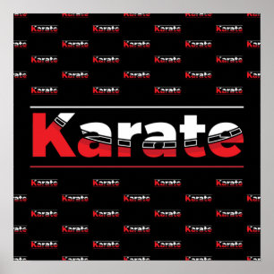 Pink Karate Martial Arts Modern Typography Poster