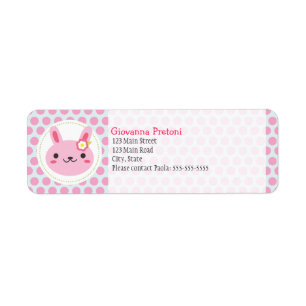 Pink Kawaii Bunny and Polka Dots