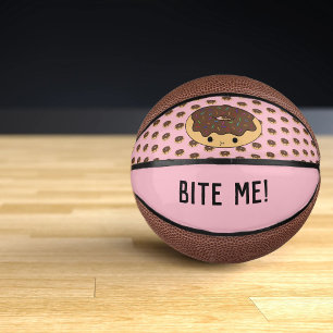 Pink Kawaii Cute Chocolate Donut Rainbow Sprinkles Mini Basketball