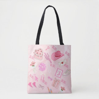Pink Kawaii girly Tote Bag.
