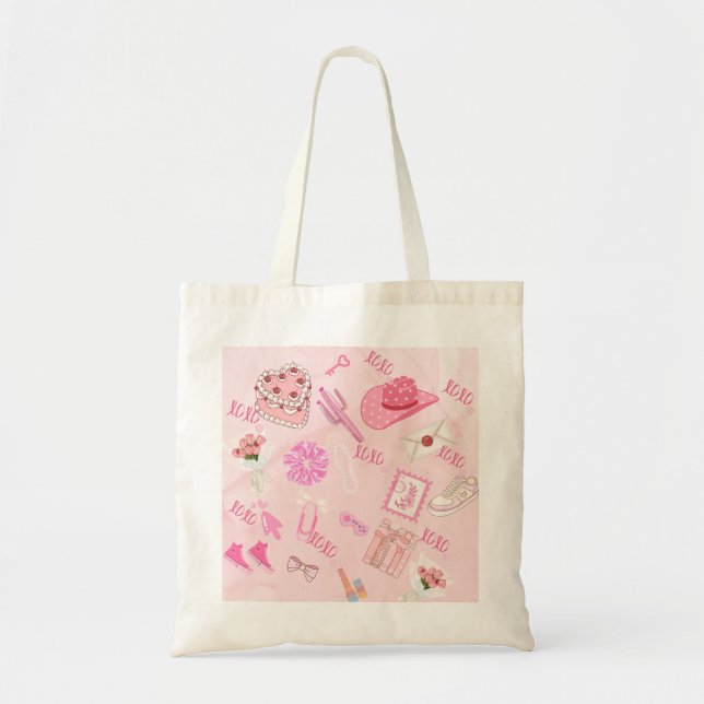 Pink Kawaii girly Tote Bag. Bag (Front)