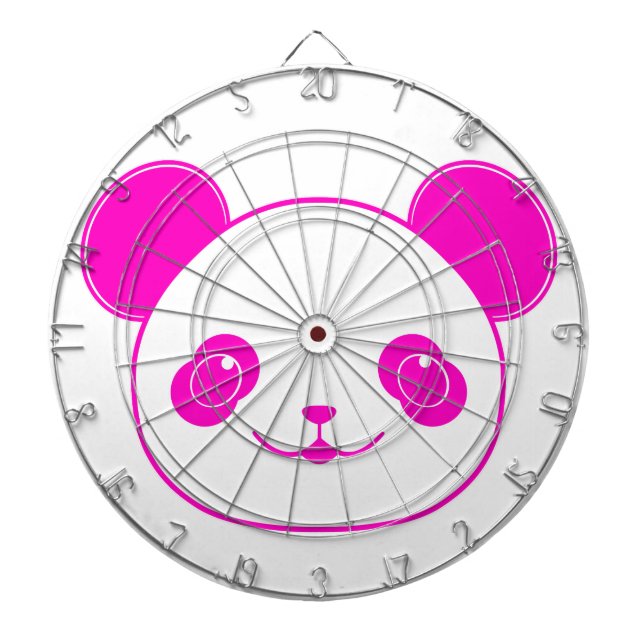 Pink Kawaii Panda Bear Dartboard (Front)