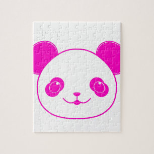 Pink Kawaii Panda Bear Jigsaw Puzzle