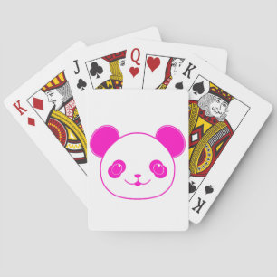 Pink Kawaii Panda Bear Playing Cards