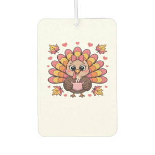 pink kawaii thanksgiving turkey Classic T-Shirt Air Freshener