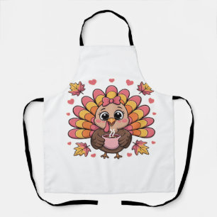 pink kawaii thanksgiving turkey Classic T-Shirt Apron