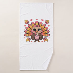 pink kawaii thanksgiving turkey Classic T-Shirt Bath Towel
