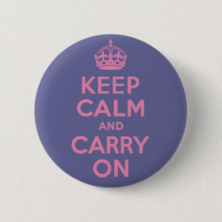 Pink Keep Calm And Carry On 2 Inch Round Button