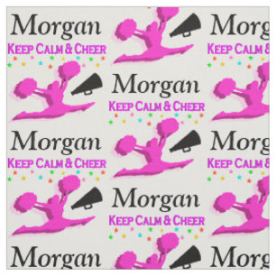 PINK KEEP CALM AND CHEER CUSTOM FABRIC