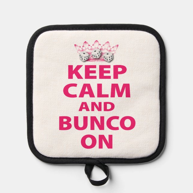 Pink Keep Calm Bunco Pot Holder (Front)