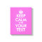 Pink keep calm canvas print | Customizable text