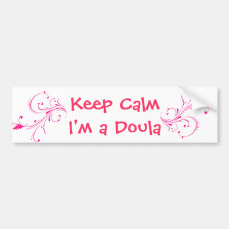 Pink Keep Calm I'm a Doula Bumper Sticker