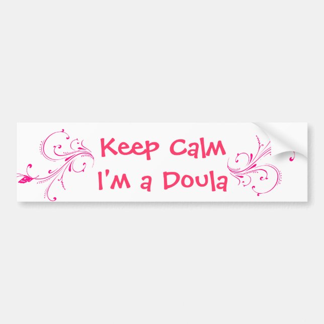 Pink Keep Calm Je suis un Sticker Doula Bumper (Devant)