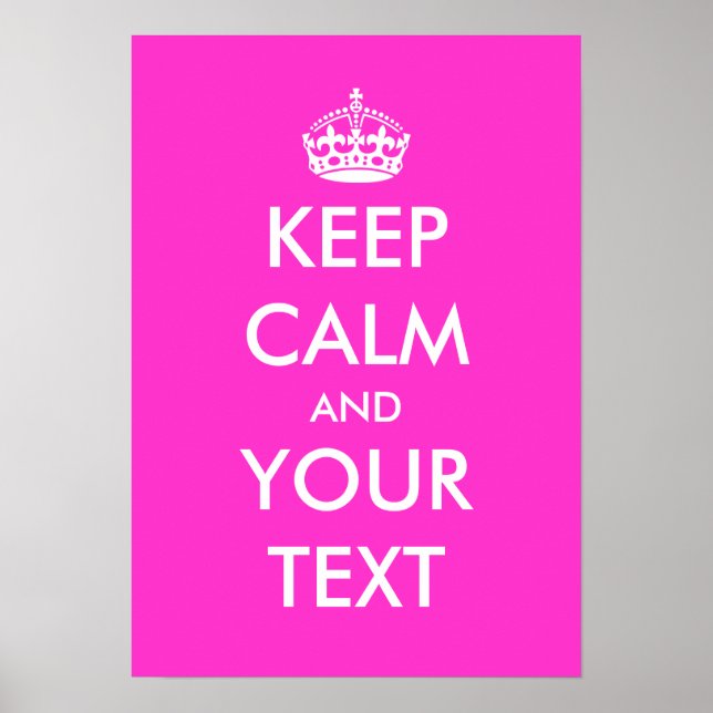 Pink keep calm poster template (Front)
