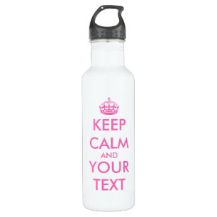 Pink KeepCalm design   Customizable 710 Ml Water Bottle