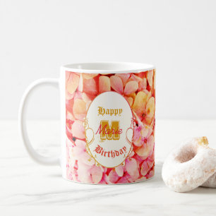 Pink Keepsake Typography Elegant Happy Birthday Coffee Mug