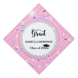 Pink Keyboard Graduation Cap Topper