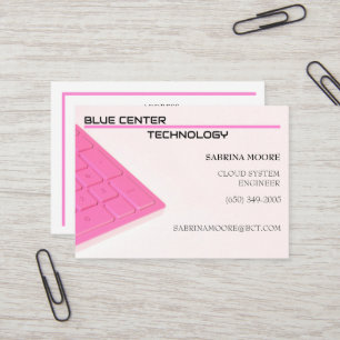 Pink  Keyboard Information Technology   Business Card
